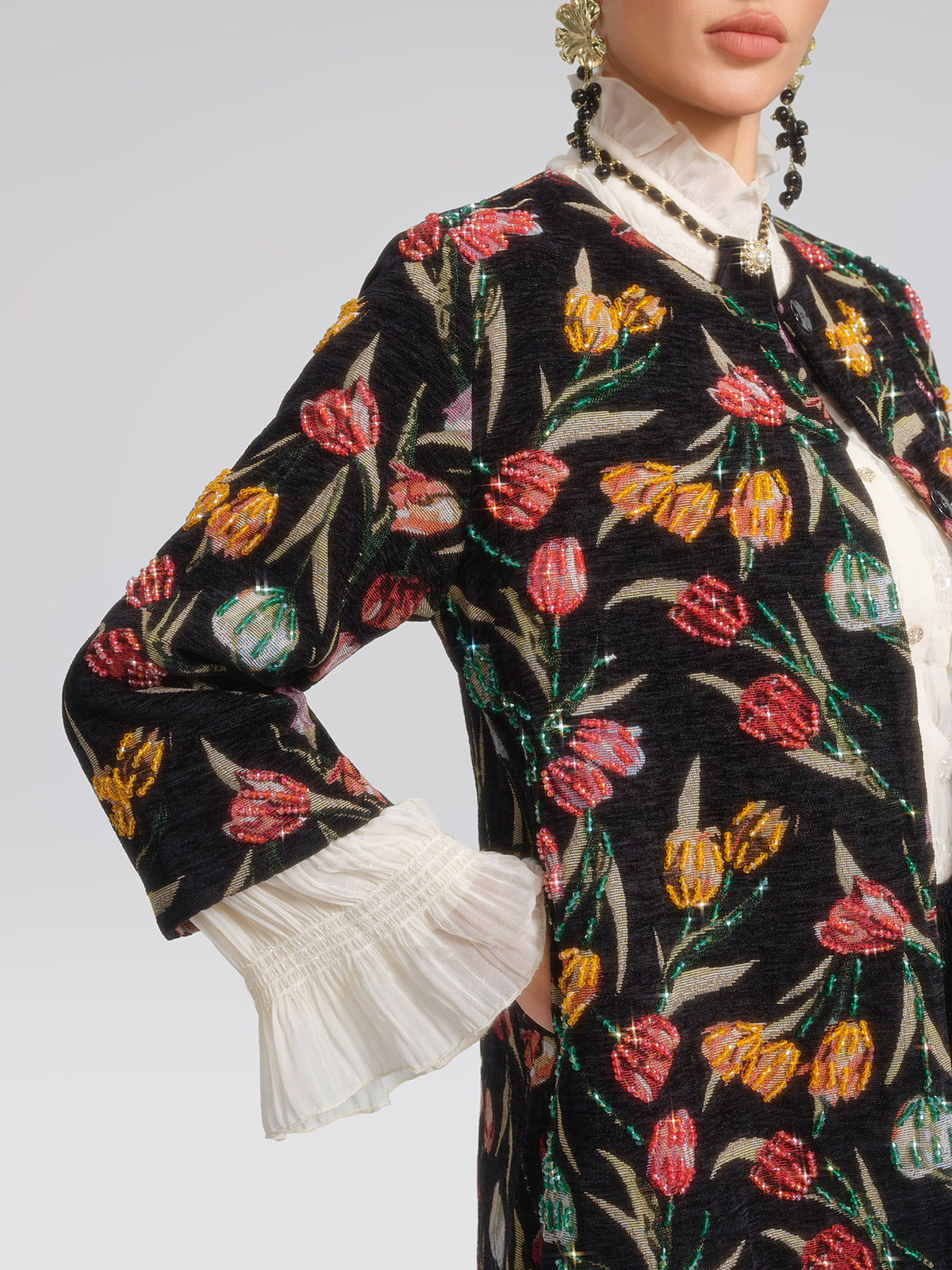 3D Hand-Beaded Statement Jacket