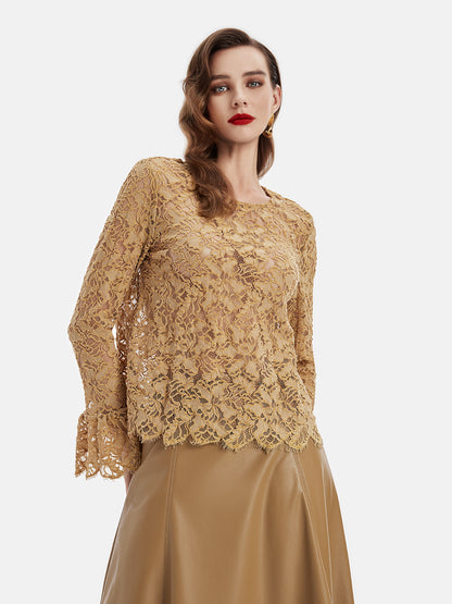 Swiss St. Gallen Intricate Hollow Lace Top