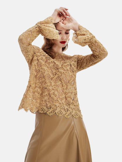 Swiss St. Gallen Intricate Hollow Lace Top