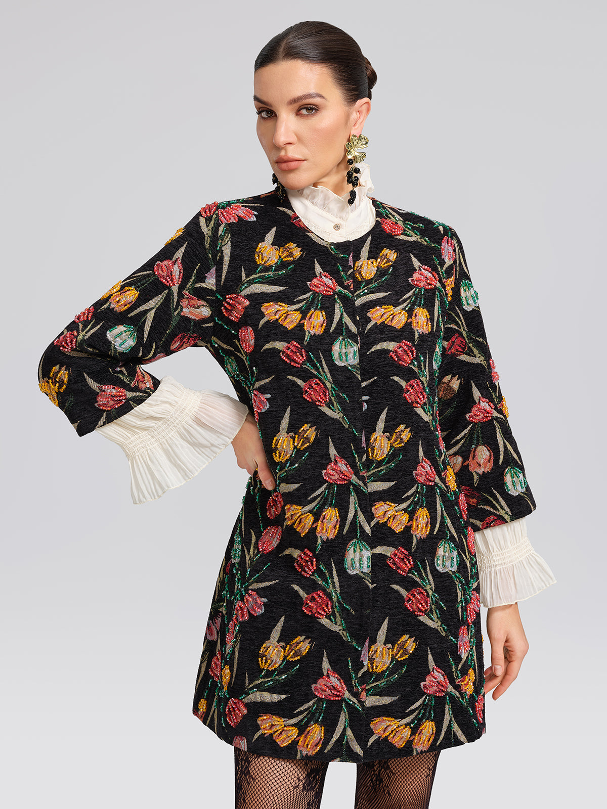 3D Hand-Beaded Statement Jacket