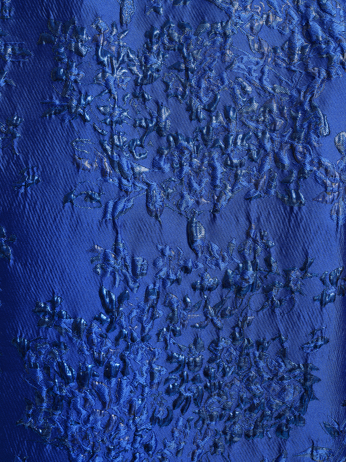 Royal Blue Hand-Beaded Jacquard Jacket