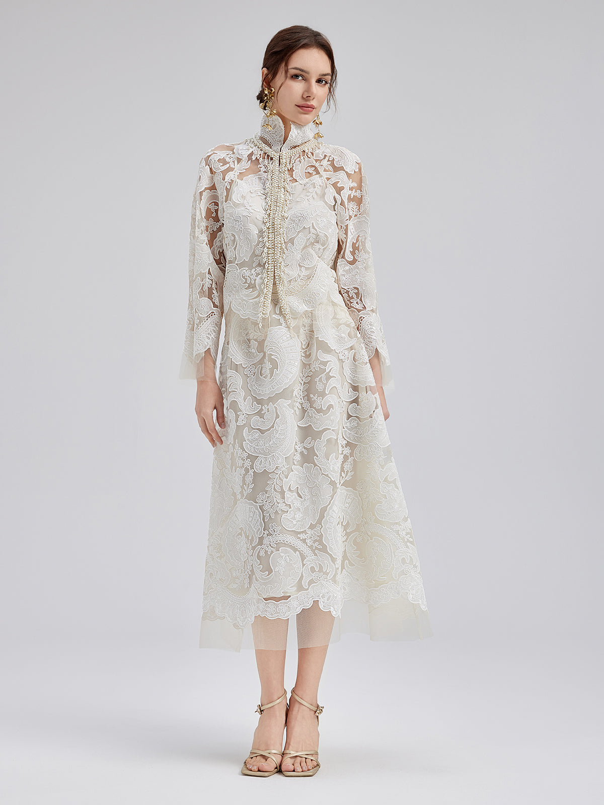 Embroidered Lace & Beaded Dress Set RICHRADIQS Embroidered Lace & Beaded Dress Set RICHRADIQS
