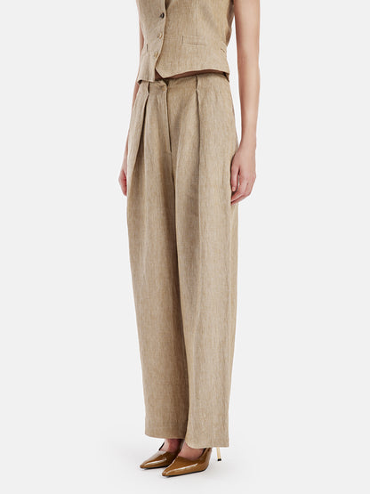 French Linen Wide-Leg Trousers