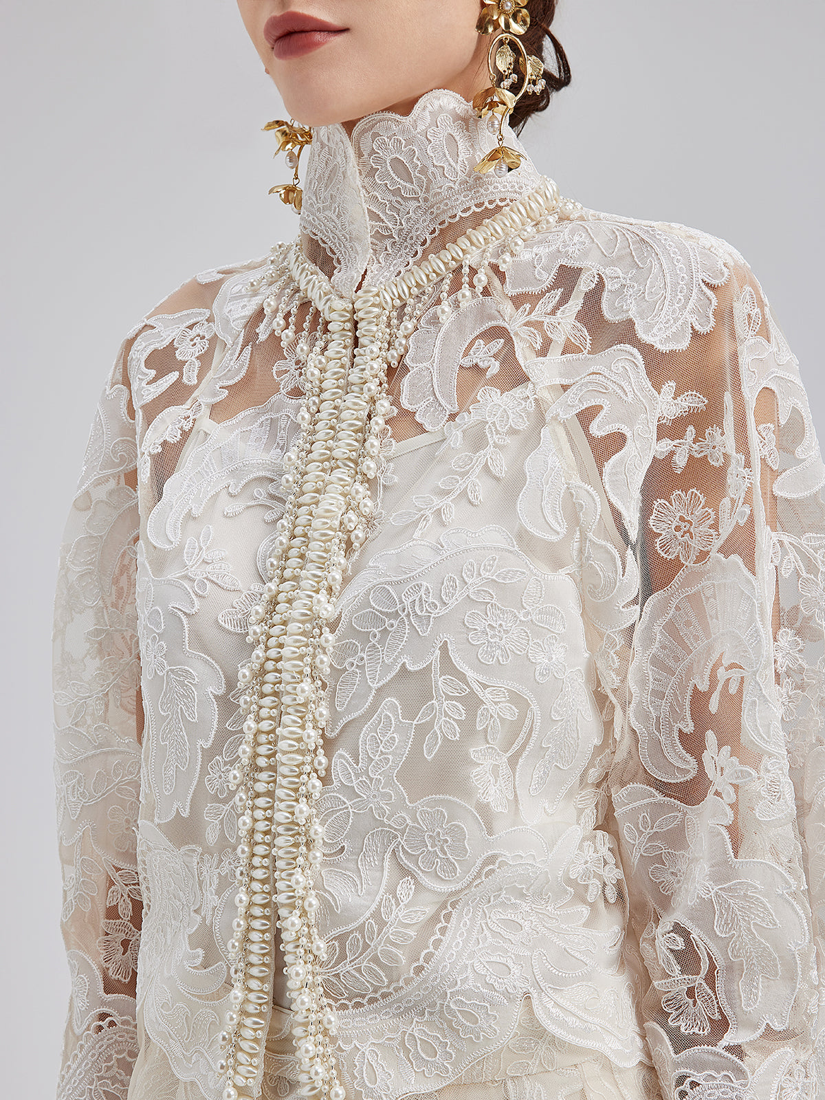 Embroidered Lace & Beaded Dress Set RICHRADIQS Embroidered Lace & Beaded Dress Set RICHRADIQS