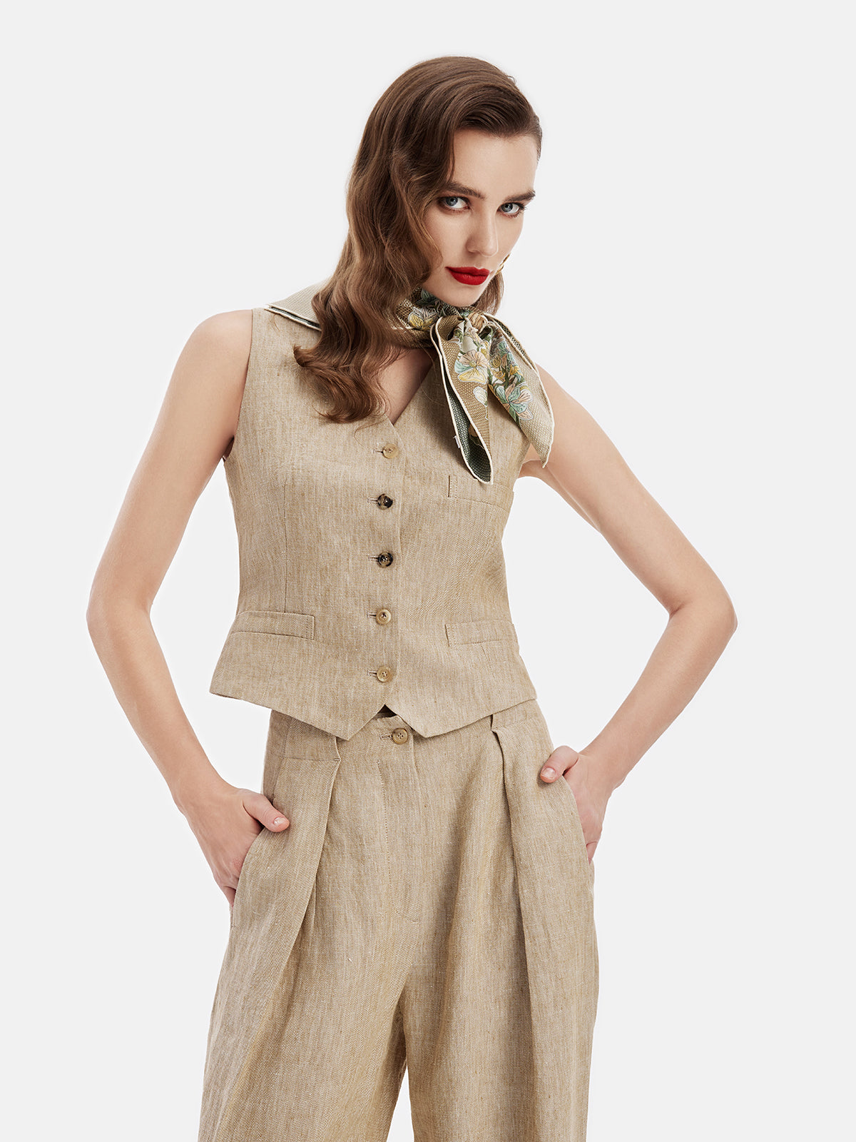 Classic French Linen Vest