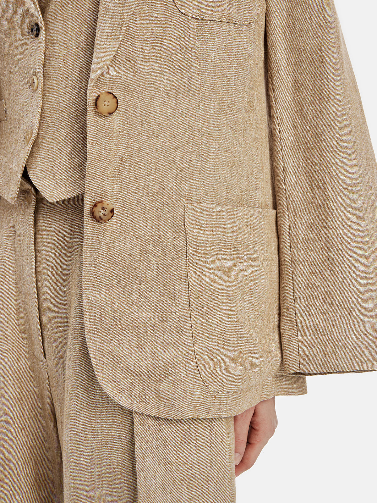 French Linen Notched Lapel Coat