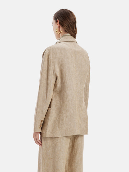 French Linen Notched Lapel Coat