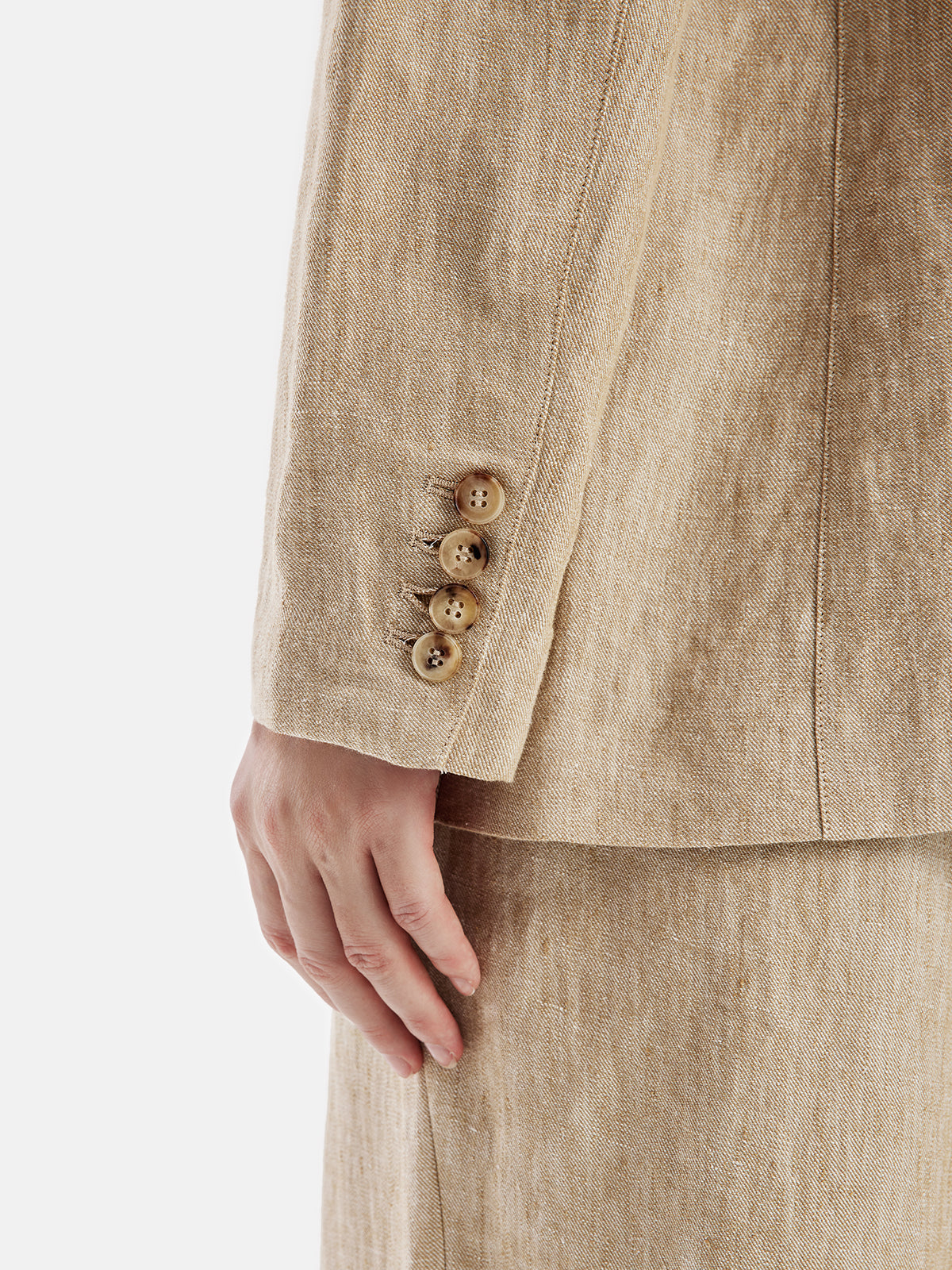 French Linen Notched Lapel Coat