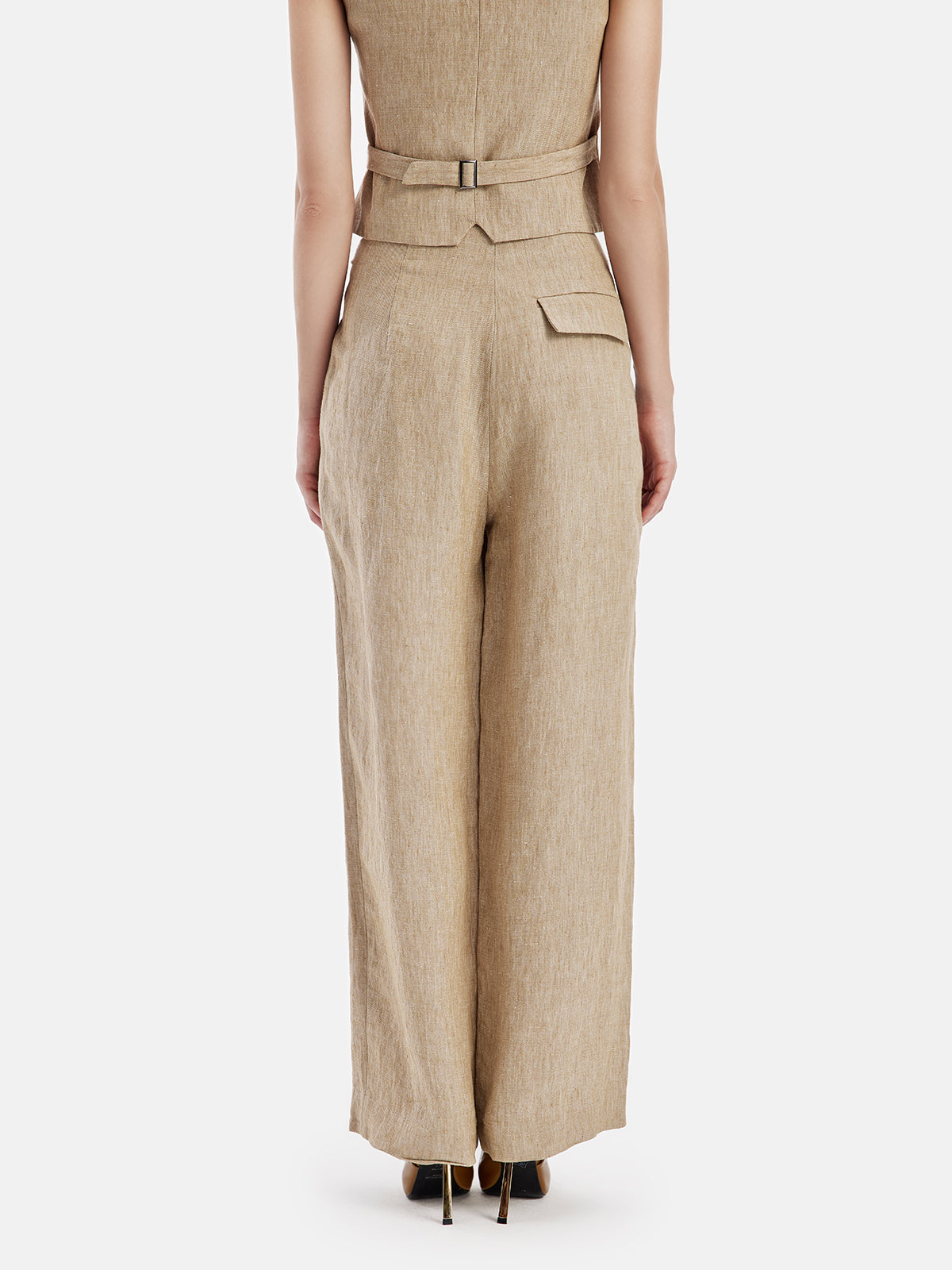 French Linen Wide-Leg Trousers