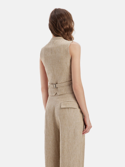 Classic French Linen Vest