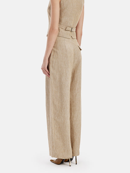 French Linen Wide-Leg Trousers