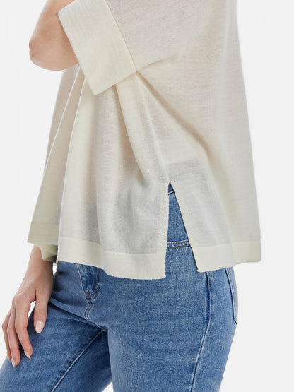 Polo Short-Sleeve Embroidered Loose Knit Pullover