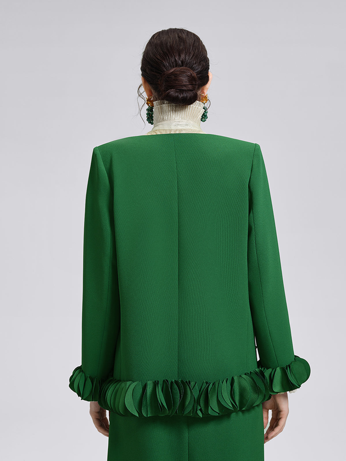 Final Sale | Hand-Beaded Floral Trim Jacket
