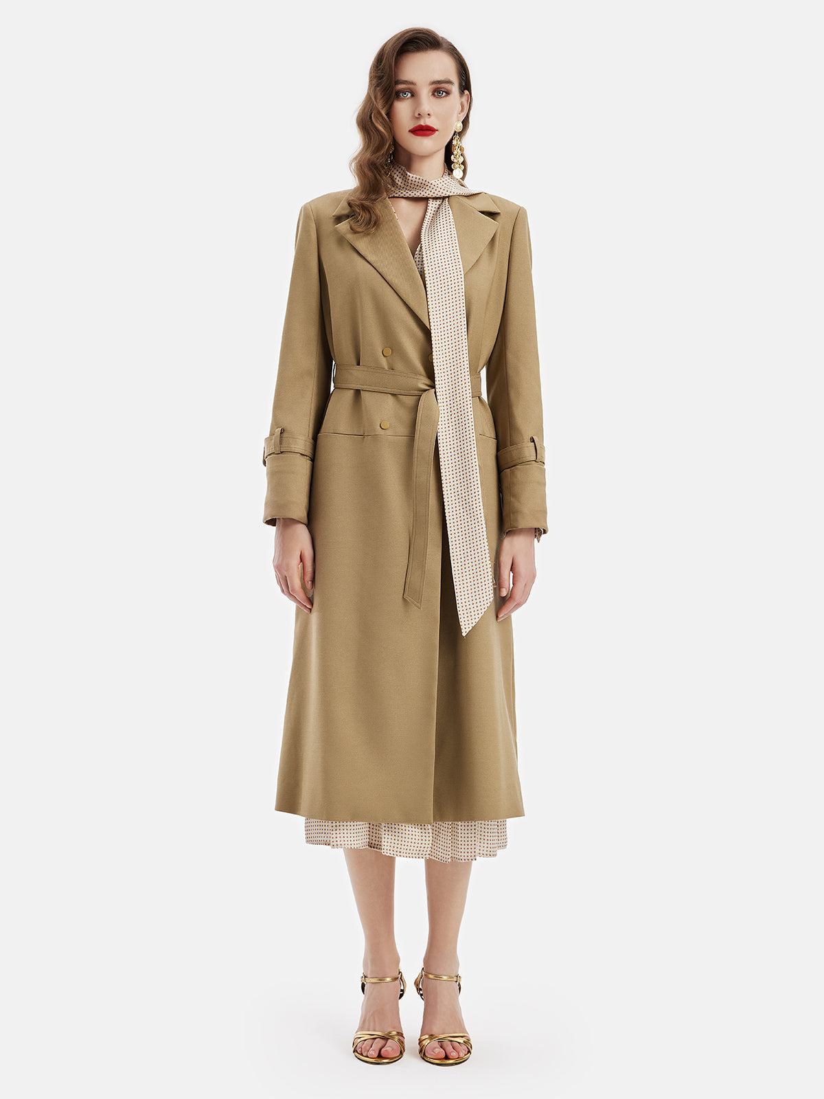 Italian Wool Blend Double-Breasted Trench