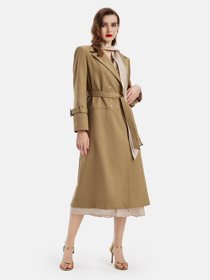 Italian Wool Blend Double-Breasted Trench