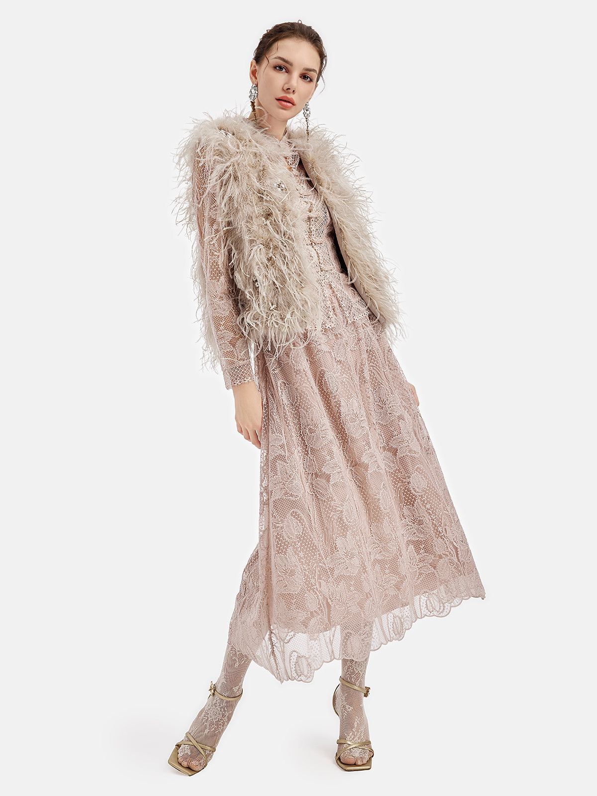 Luxurious Ostrich Feather Vest