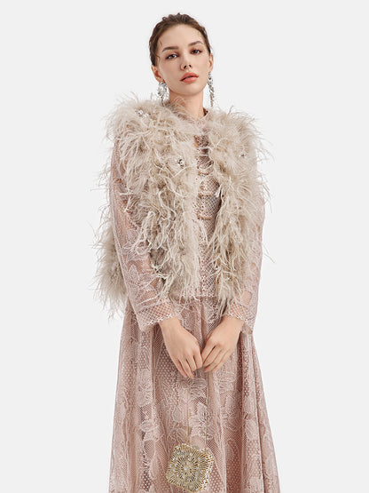 Luxurious Ostrich Feather Vest