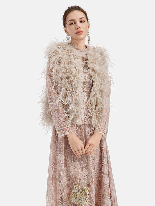 Luxurious Ostrich Feather Vest