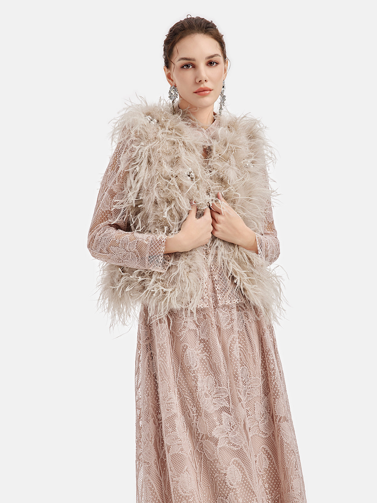 Luxurious Ostrich Feather Vest