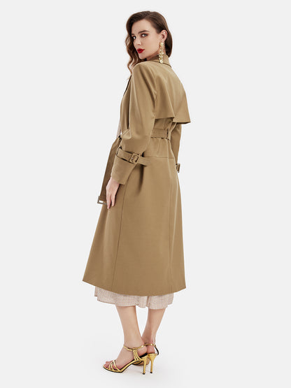 Italian Wool Blend Double-Breasted Trench