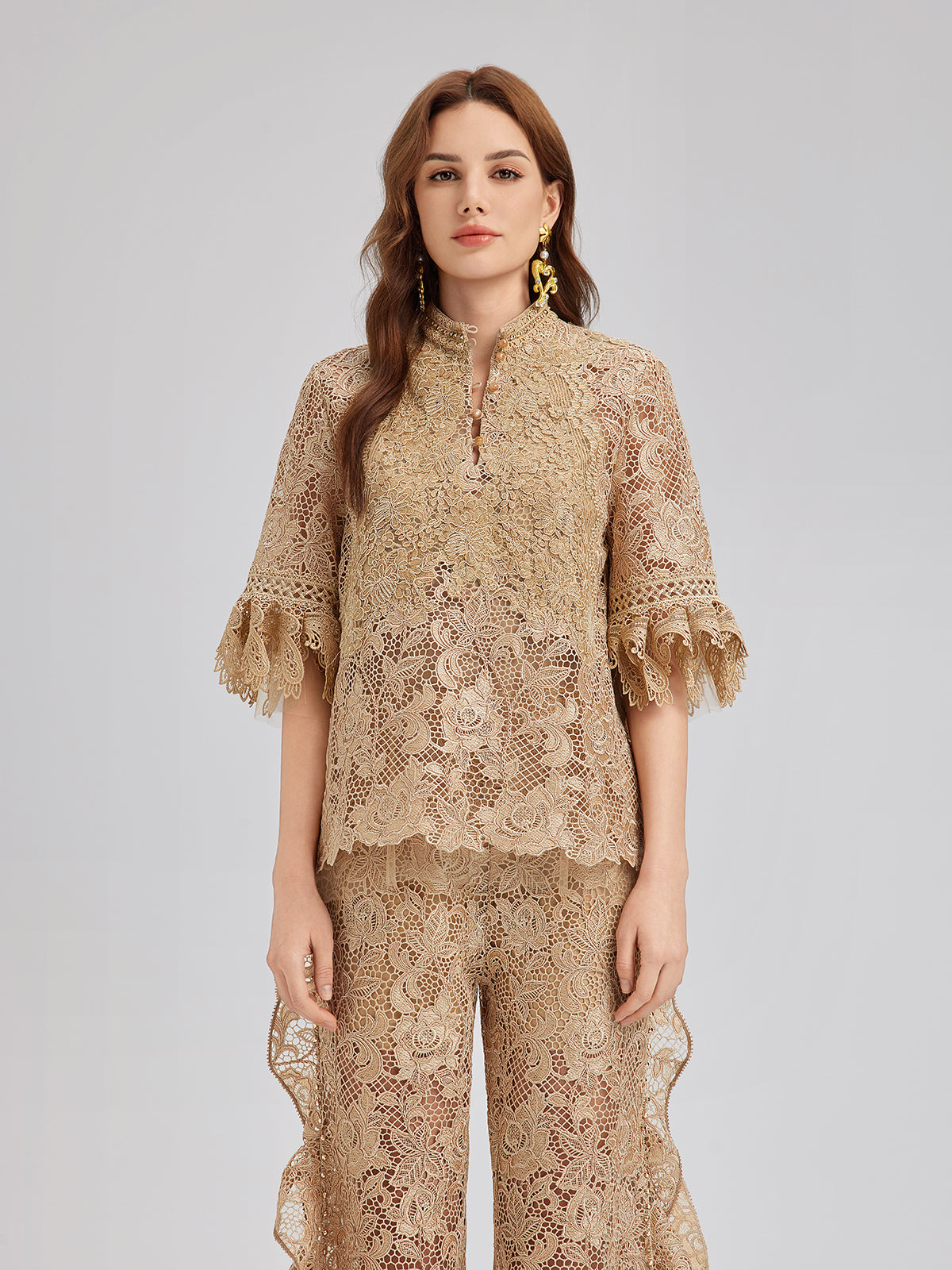 Handcrafted Ribbed Lace Bohemian Top