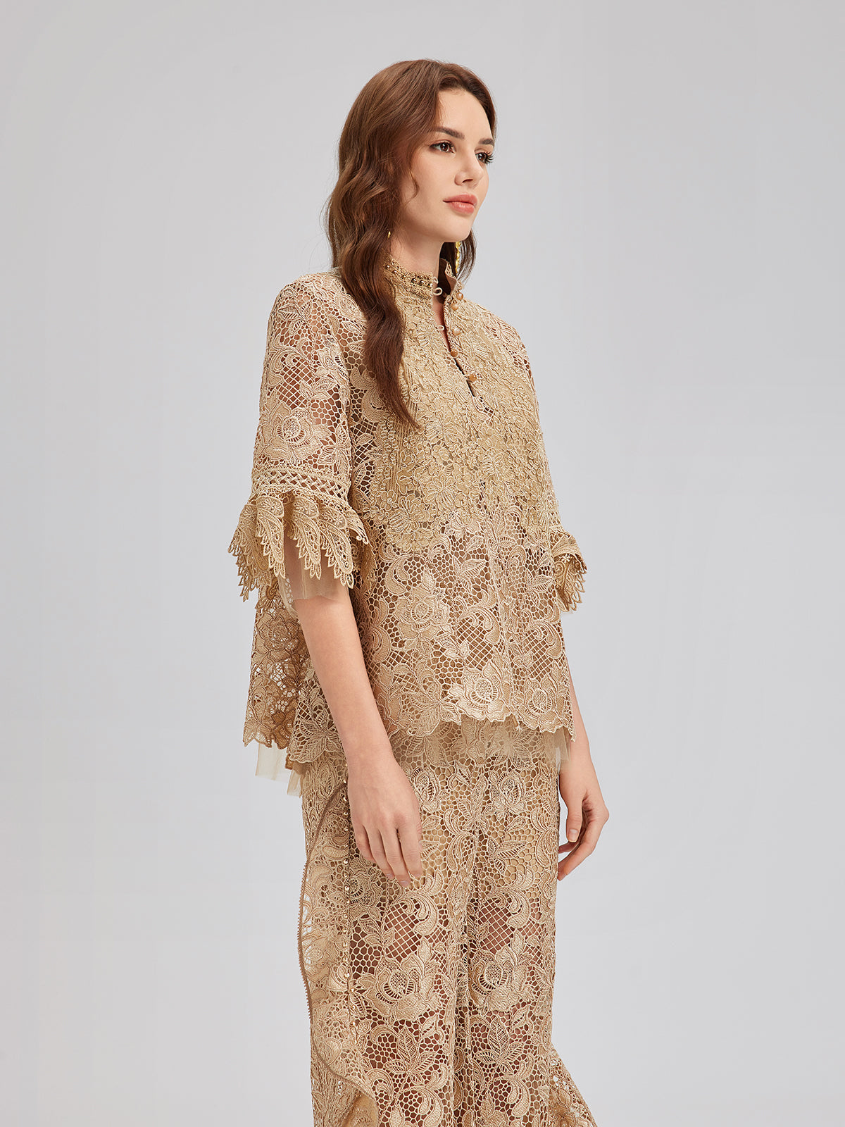 Handcrafted Ribbed Lace Bohemian Top