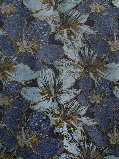 Hand-Sewn Crystal Floral Jacquard Jacket