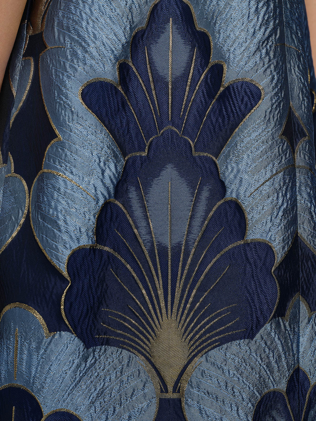 Jacquard Metallic Thread Beaded Dress