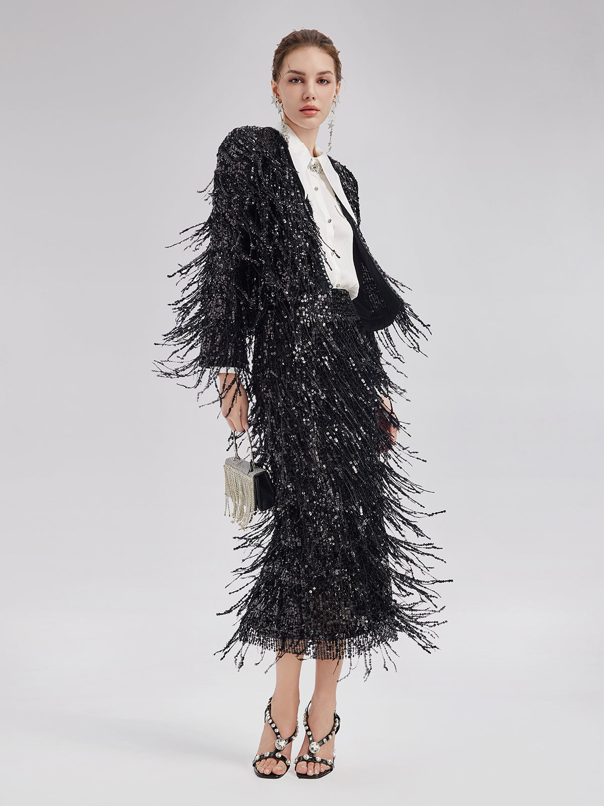Designer outfit with intricate lace details