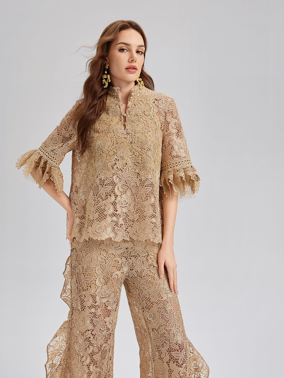 Handcrafted Ribbed Lace Bohemian Top