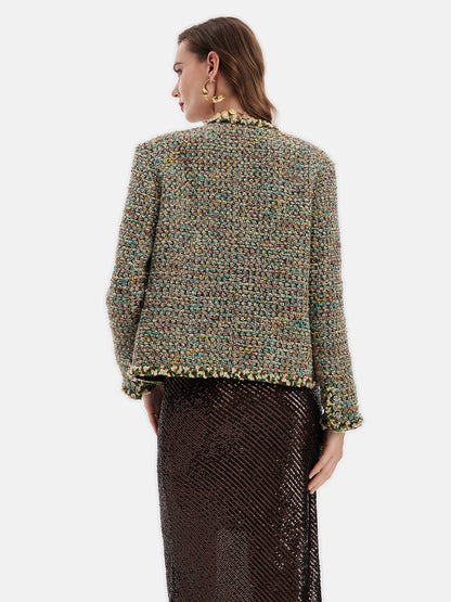 French Wool Blend Tweed Jacket