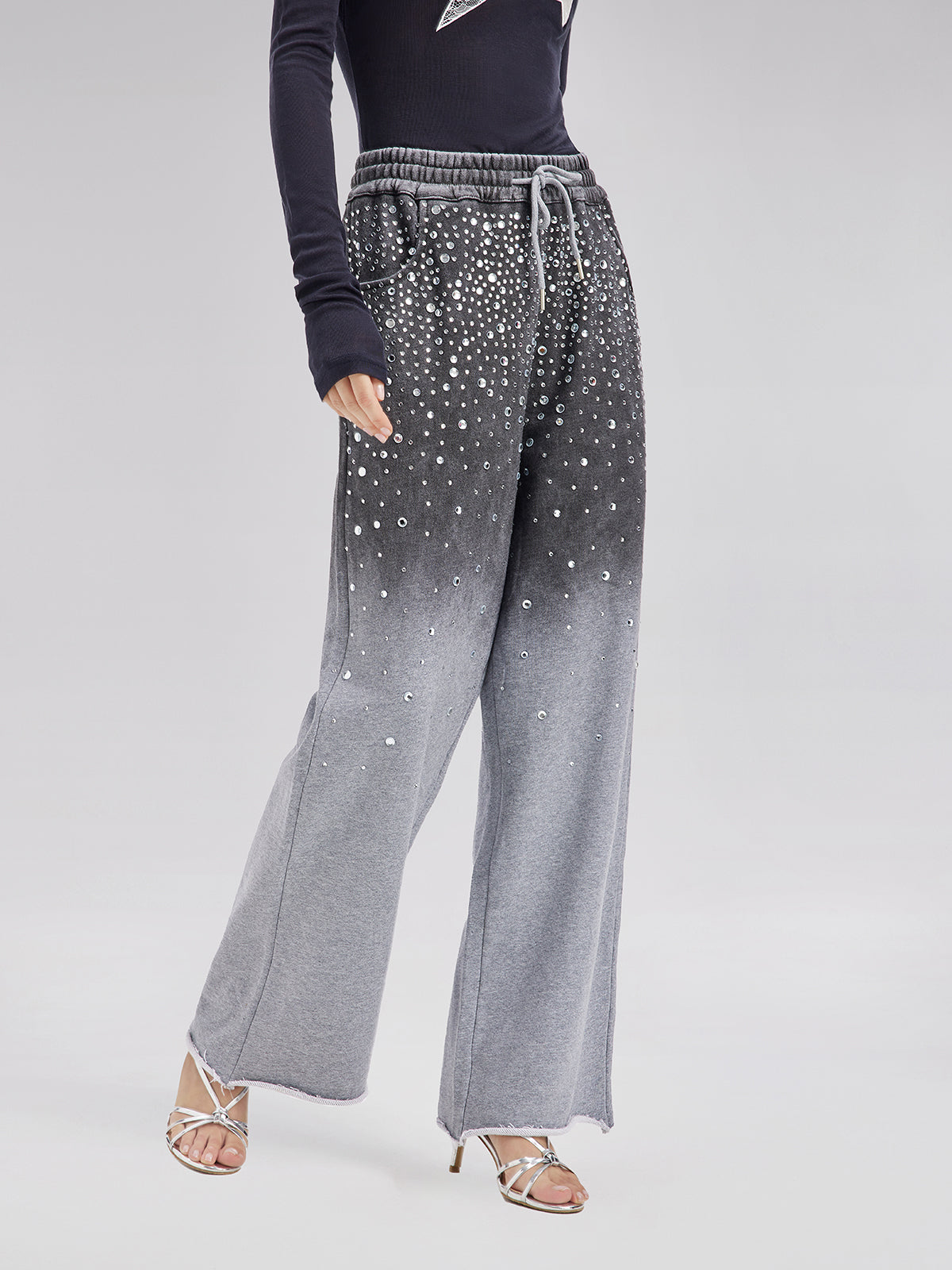 Final Sale | Gradient Starry Beaded Knit Pants