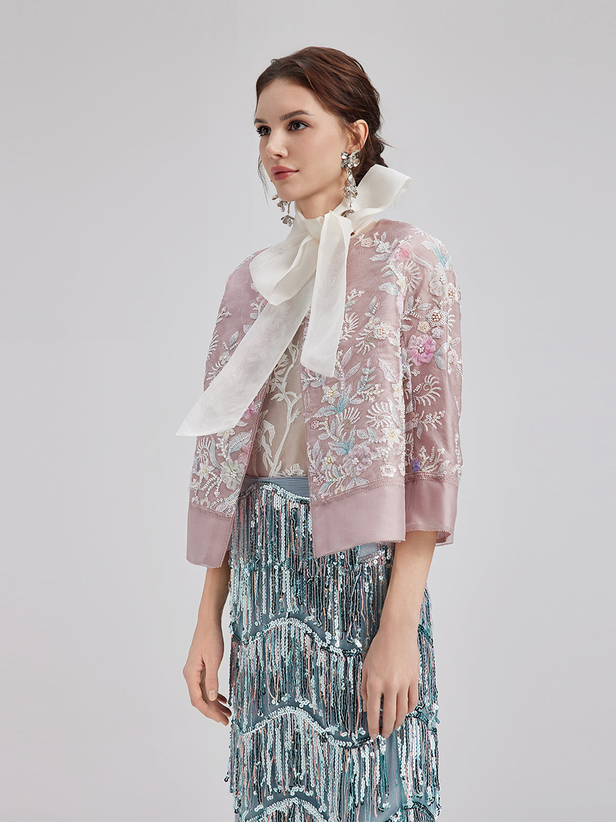 Artisanal Floral Beaded Embroidery Jacket