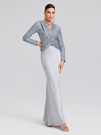 Acetate Satin Mermaid Maxi Skirt