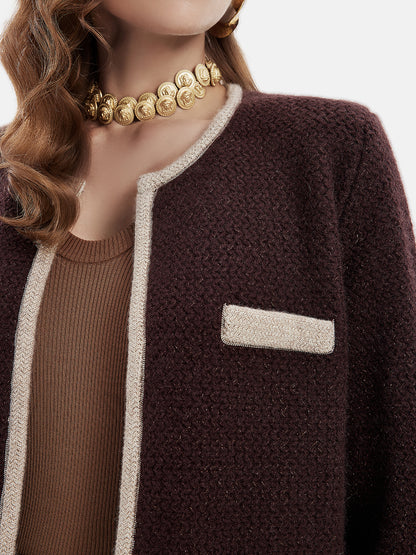 New Zealand Cashmere Color-Block Cardigan