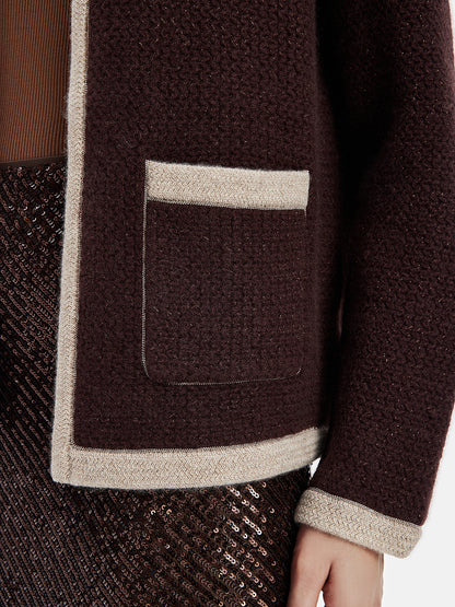 New Zealand Cashmere Color-Block Cardigan