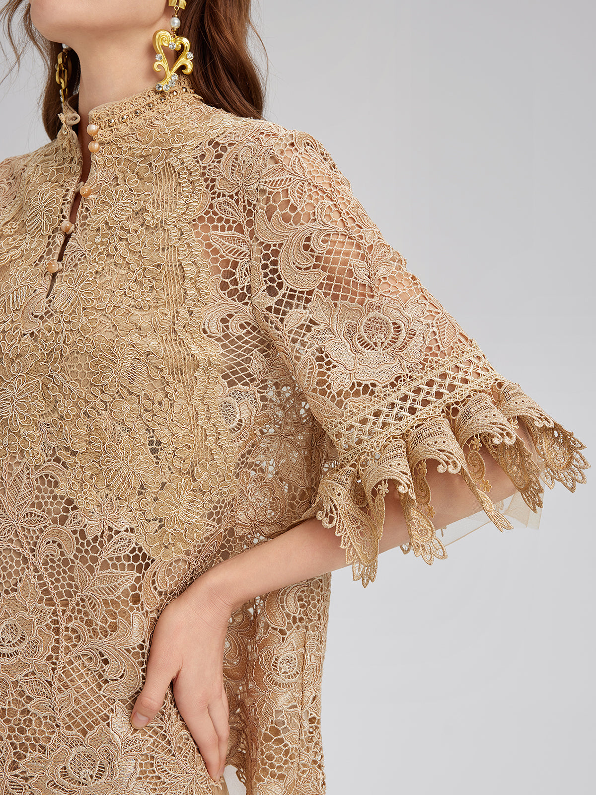 Handcrafted Ribbed Lace Bohemian Top