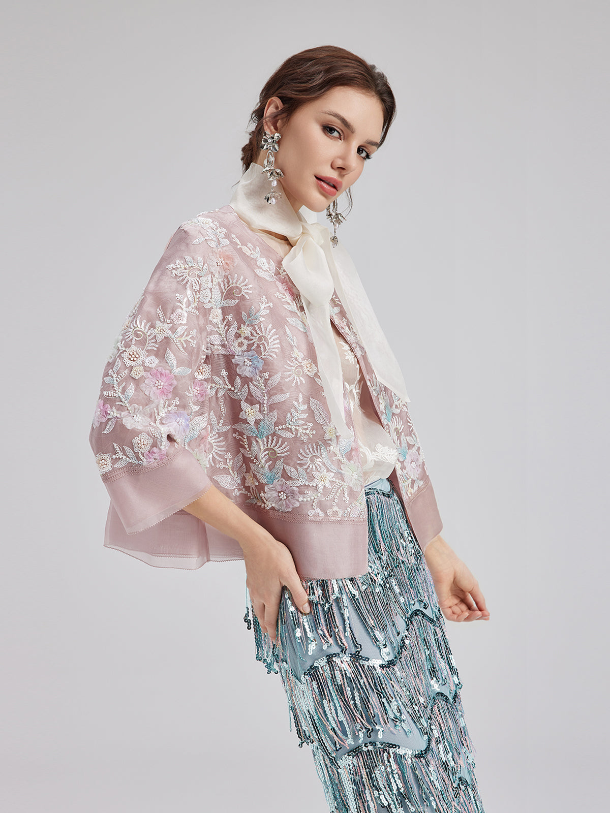 Artisanal Floral Beaded Embroidery Jacket