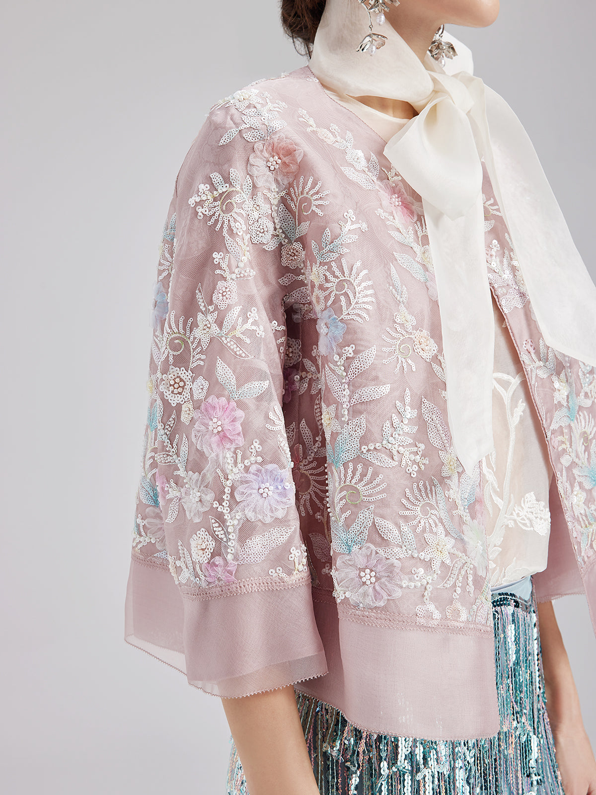 Artisanal Floral Beaded Embroidery Jacket