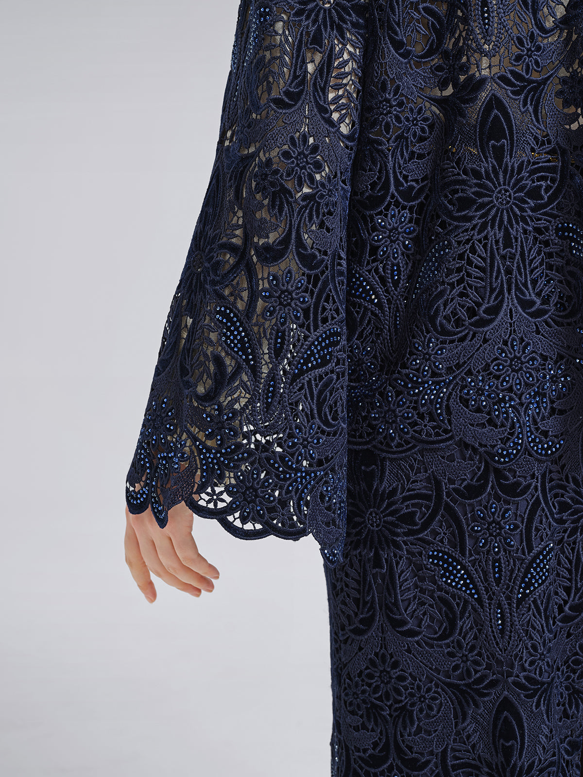 Velvet Lace Cutout Embroidered Jacket