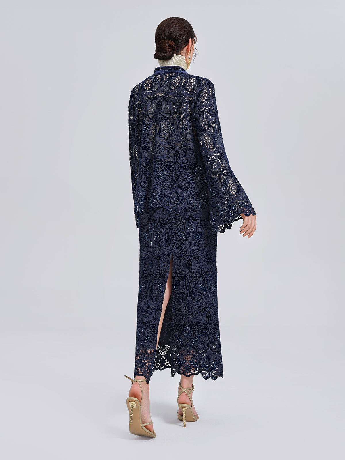 Velvet Lace Cutout Embroidered Jacket