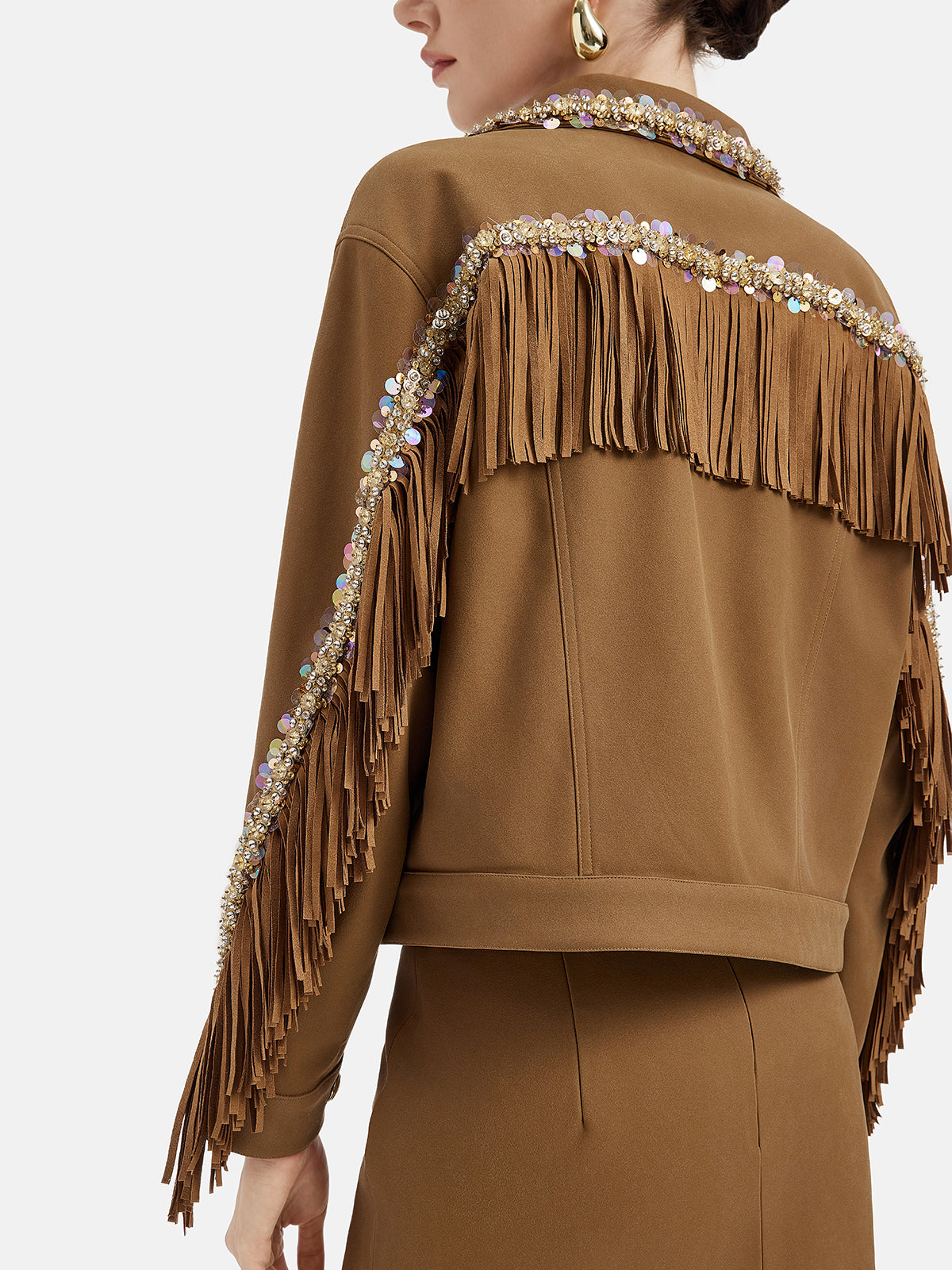 Vintage Brown Suede Fringe Jacket