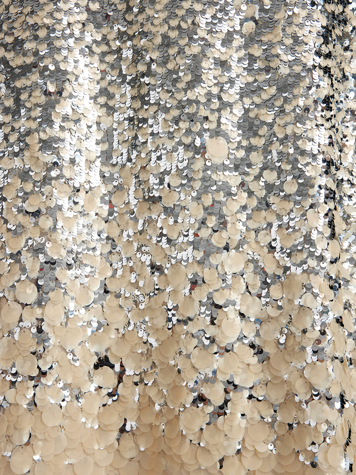 Ombre Sequin Fringe Elastic-Waist A-Line Skirt