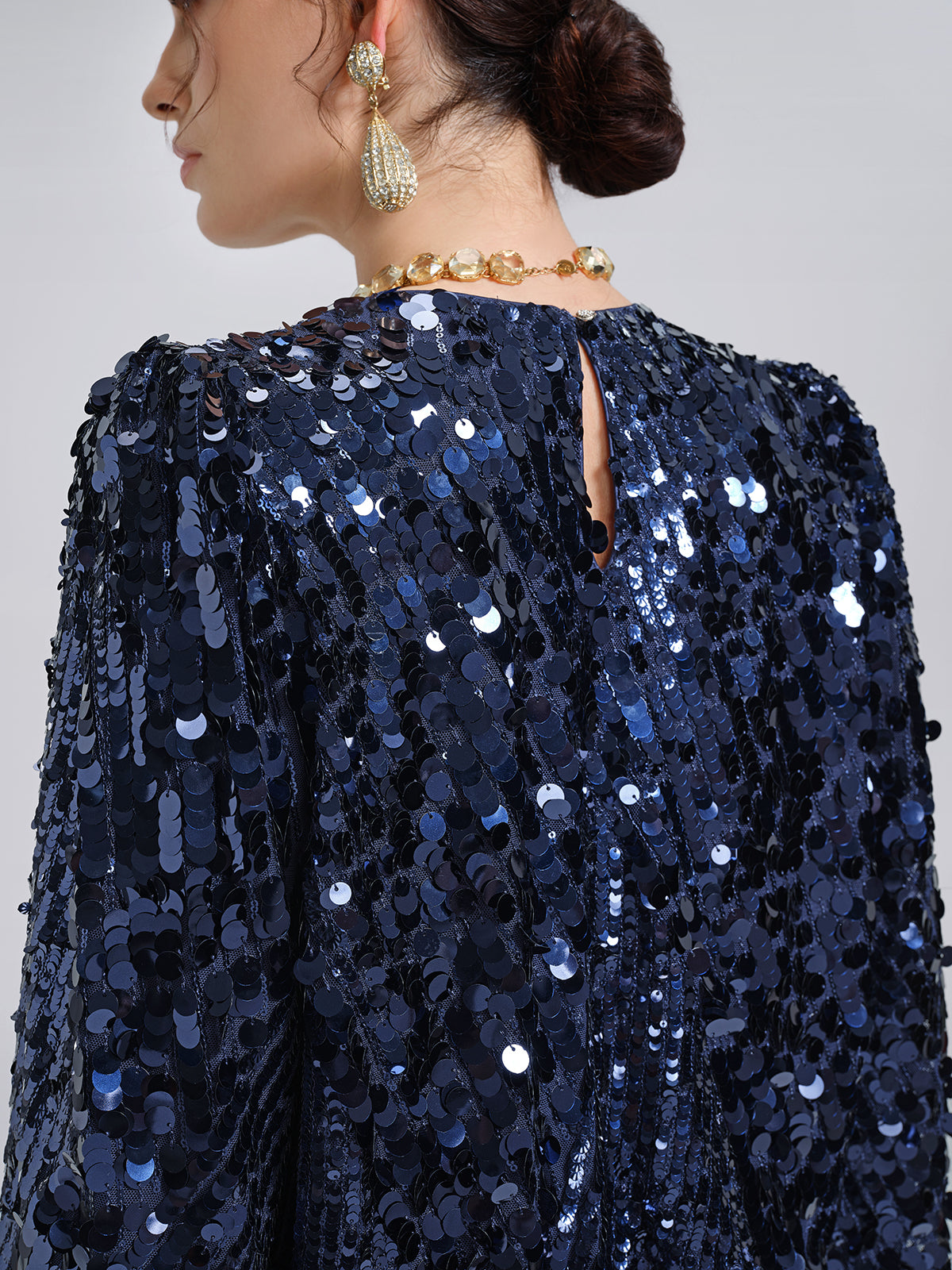 Fish-Scale Sequin Cropped Top