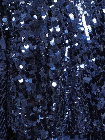 Fish-Scale Sequin Cropped Top