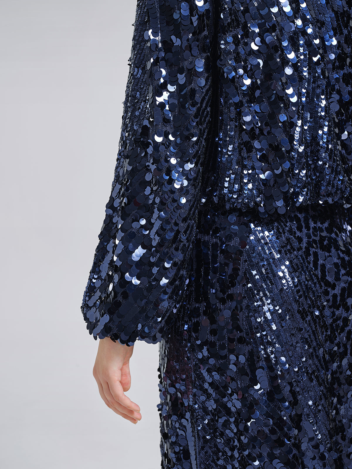 Fish-Scale Sequin Cropped Top