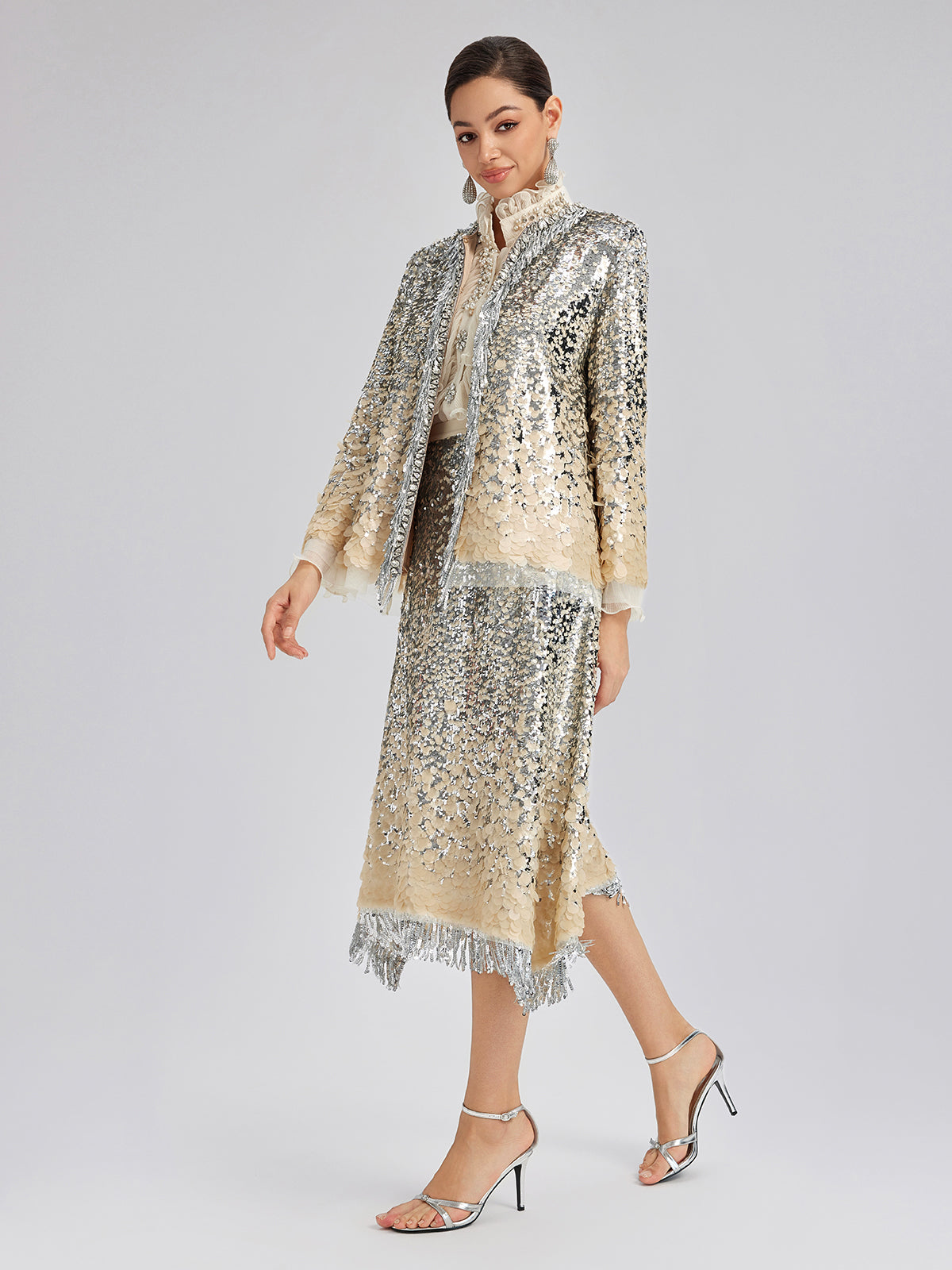 Modern apparel with relaxed proportions and smooth finish