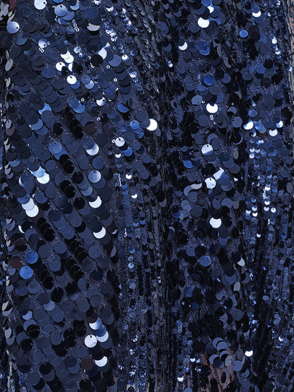 Fish-Scale Sequin Elastic-Waist Skirt