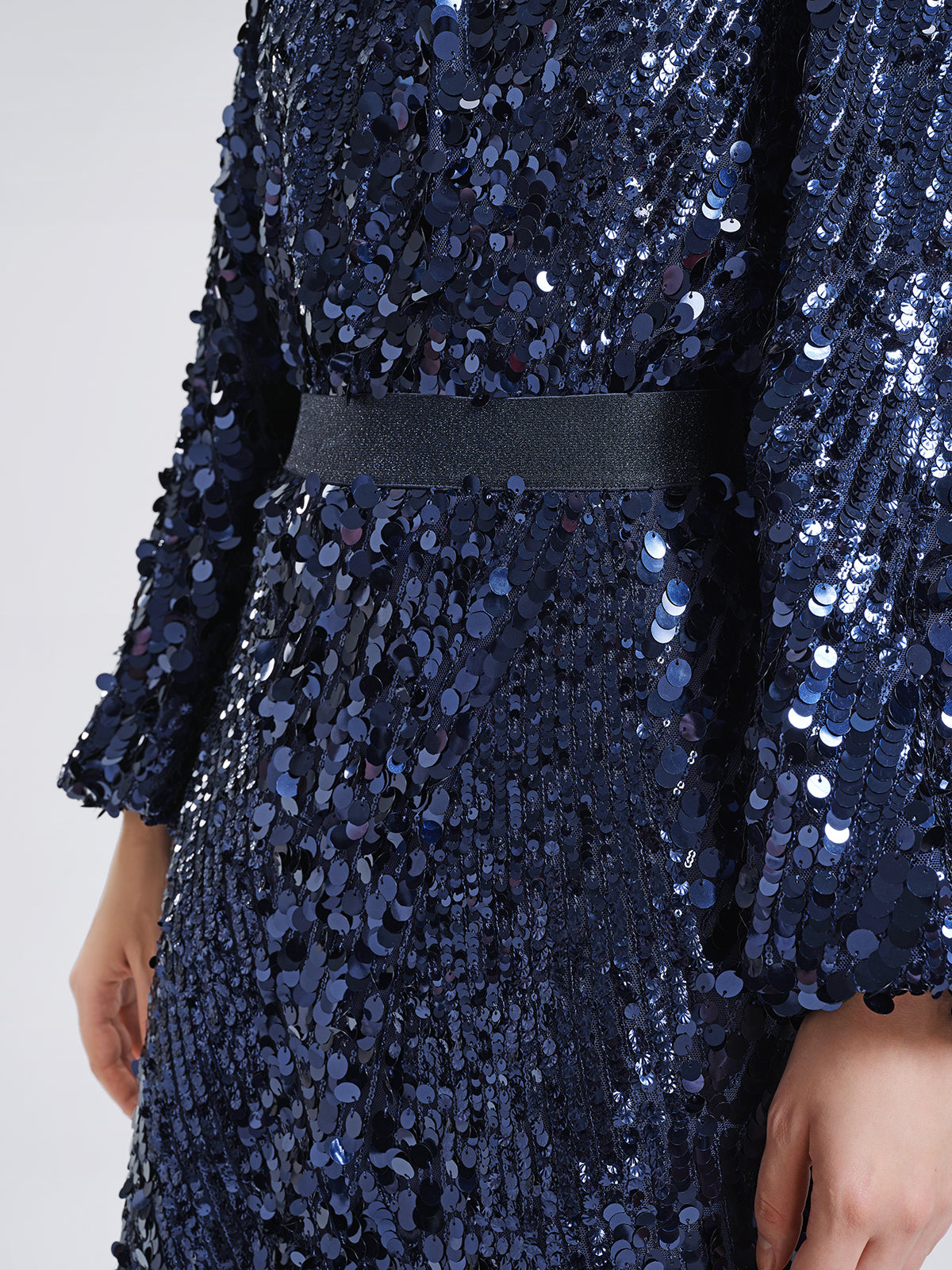 Fish-Scale Sequin Cropped Top