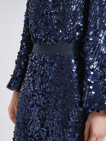 Fish-Scale Sequin Cropped Top